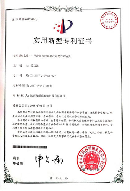CINA Shaanxi Hainaisen Petroleum Technology Co.,Ltd Sertifikasi